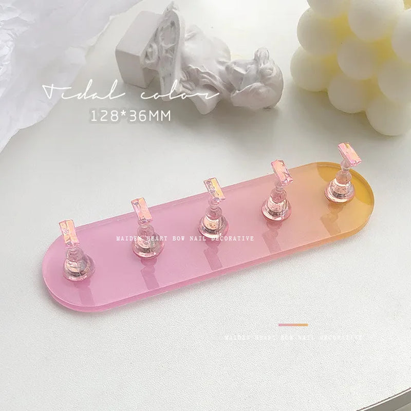 Aurora Acrylic Nail Holder with Base Showing Shelves Nail Stand for Press on Nails Fake Nail Tips Training Display Organizer