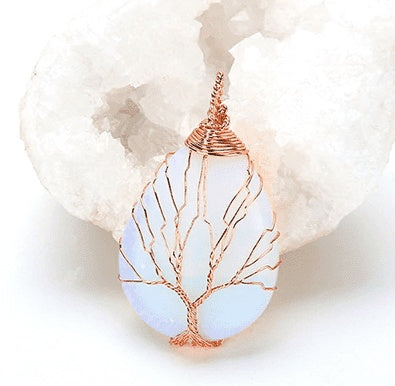 Natural Opal Stone Pendant Necklace