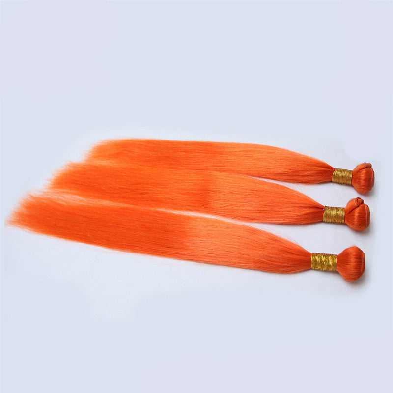 Orange Human Hair Bundle 8-30"