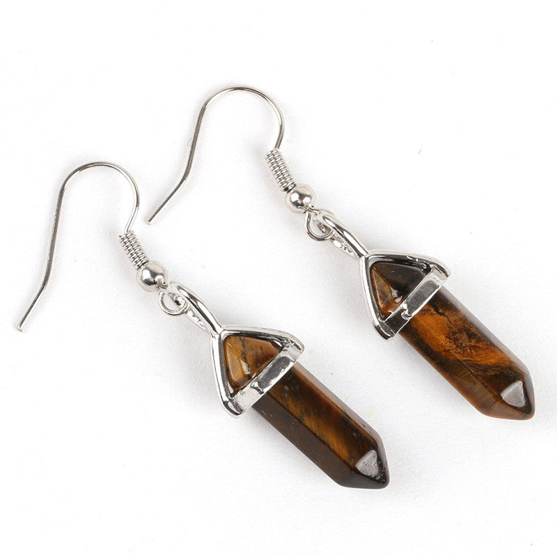 Natural Crystal Stones Pendant Earrings