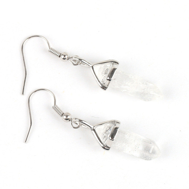 Natural Crystal Stones Pendant Earrings