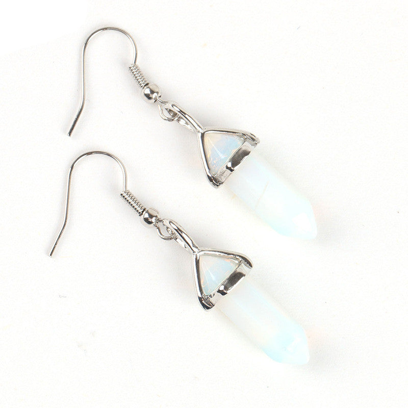 Natural Crystal Stones Pendant Earrings