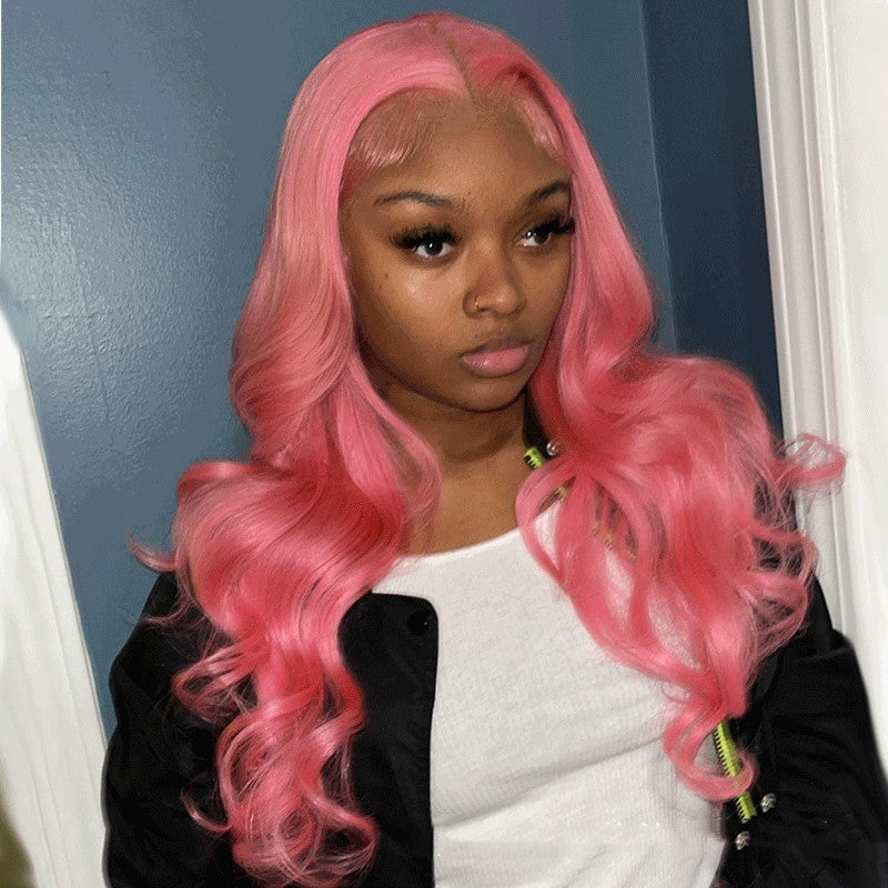 Pink Human Hair Wig