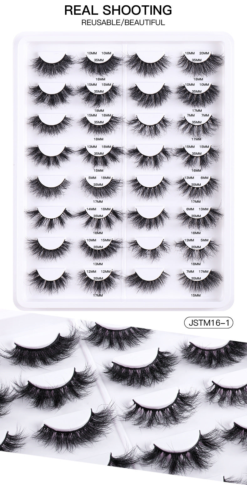 16 Pairs Curling Thick Eyelashes