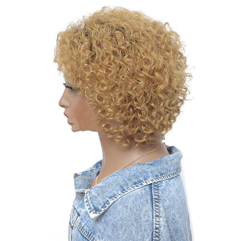 Small Curly Short Blonde Wig