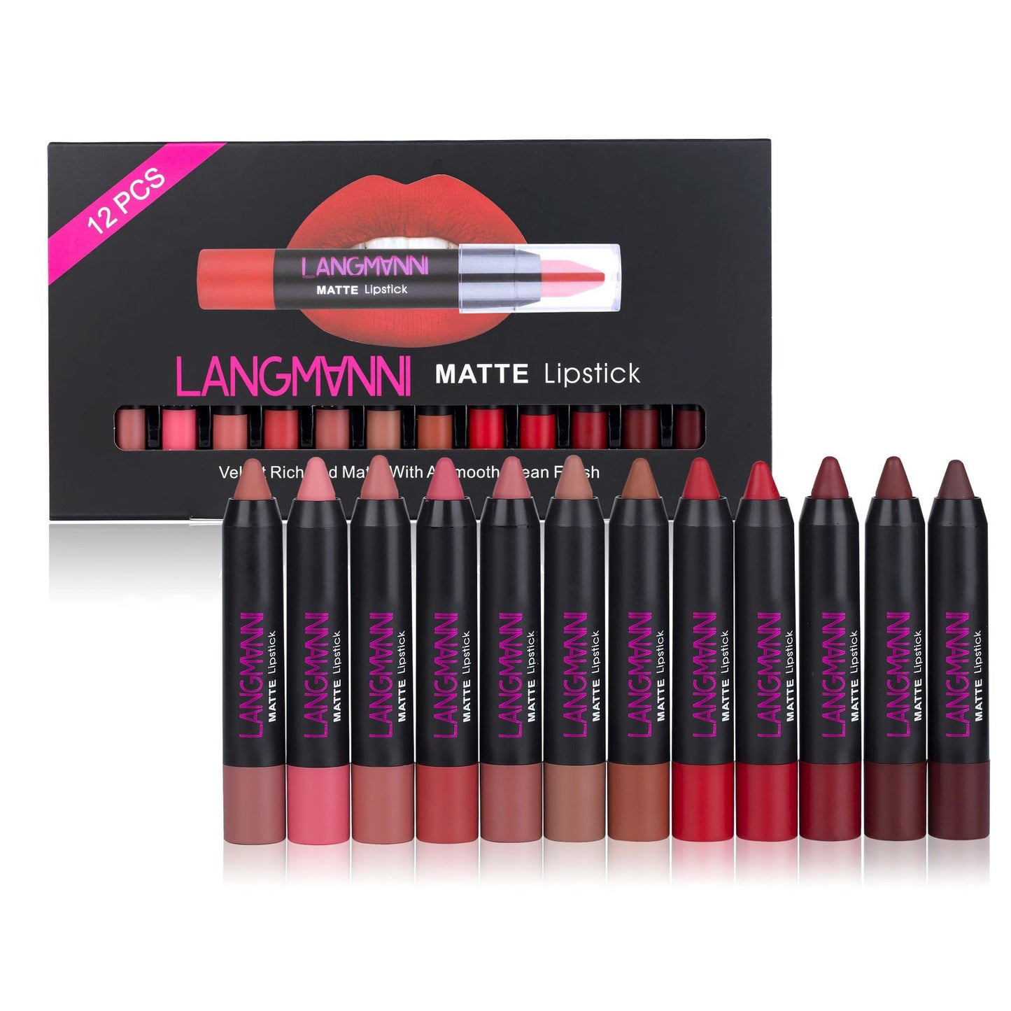 Non-Stick Matte Lipstick & Lip Gloss Set