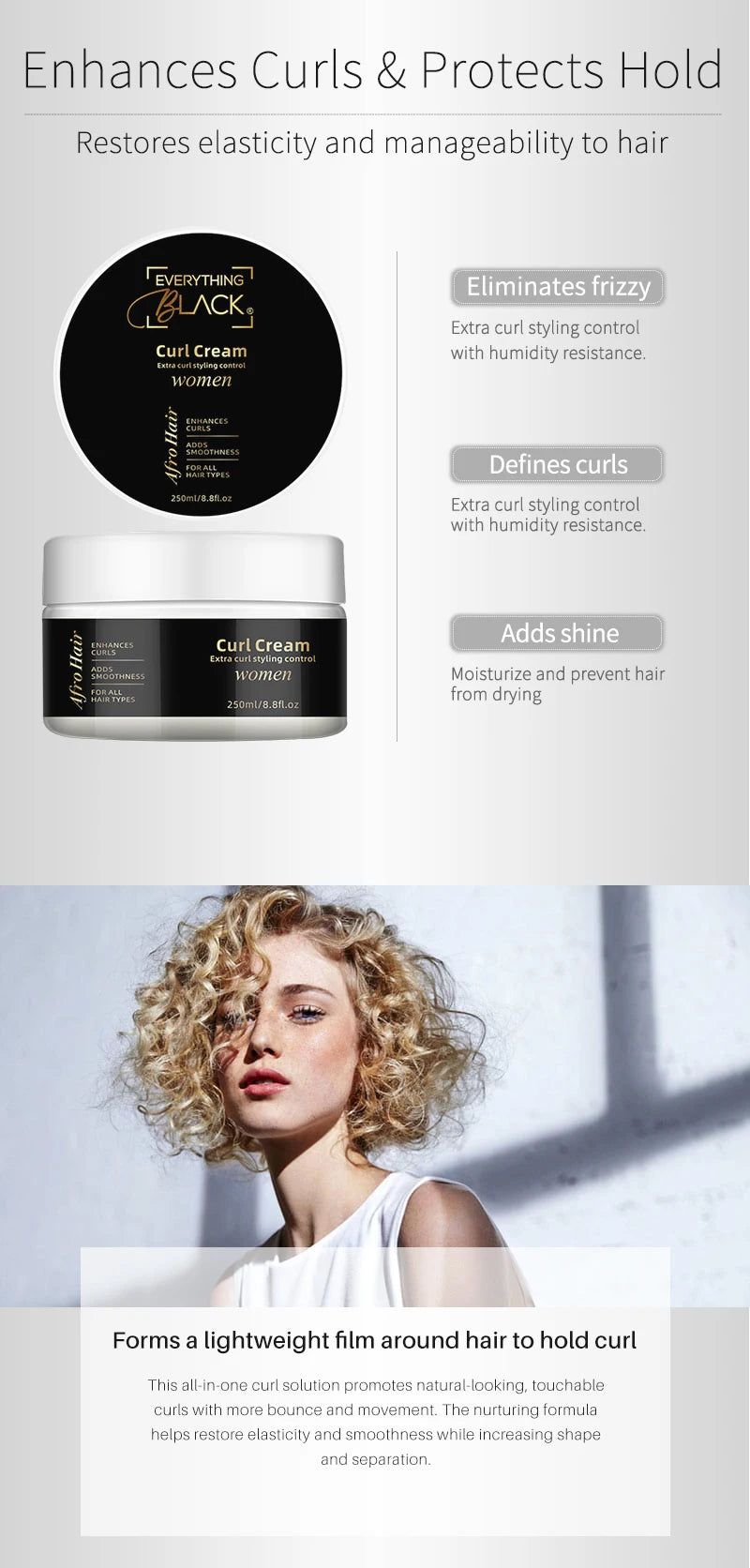 Everything Black Shea Curling Hair Cream