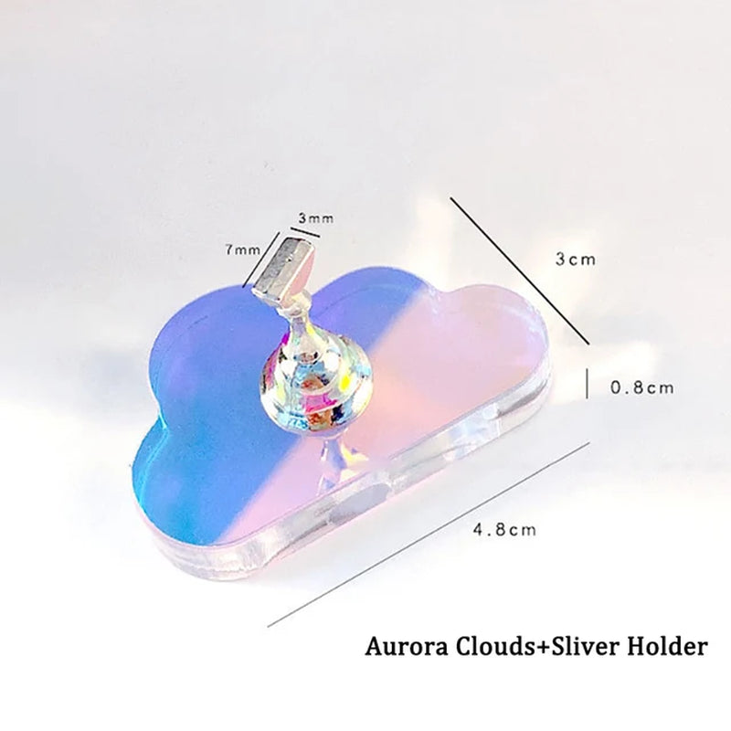 Aurora Acrylic Nail Holder with Base Showing Shelves Nail Stand for Press on Nails Fake Nail Tips Training Display Organizer