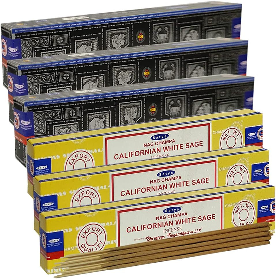 Super Hit White Sage Incense Sticks & Holder Bundle Variety Pack from House of Nag Champa Incense Sticks and