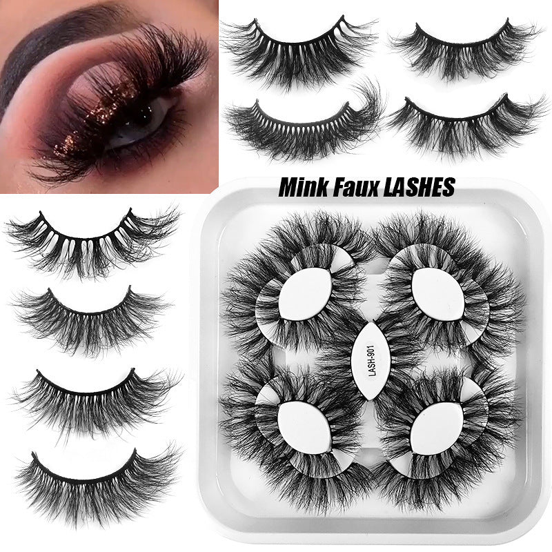 9 Pairs Double-layer Thick Cross Eyelashes