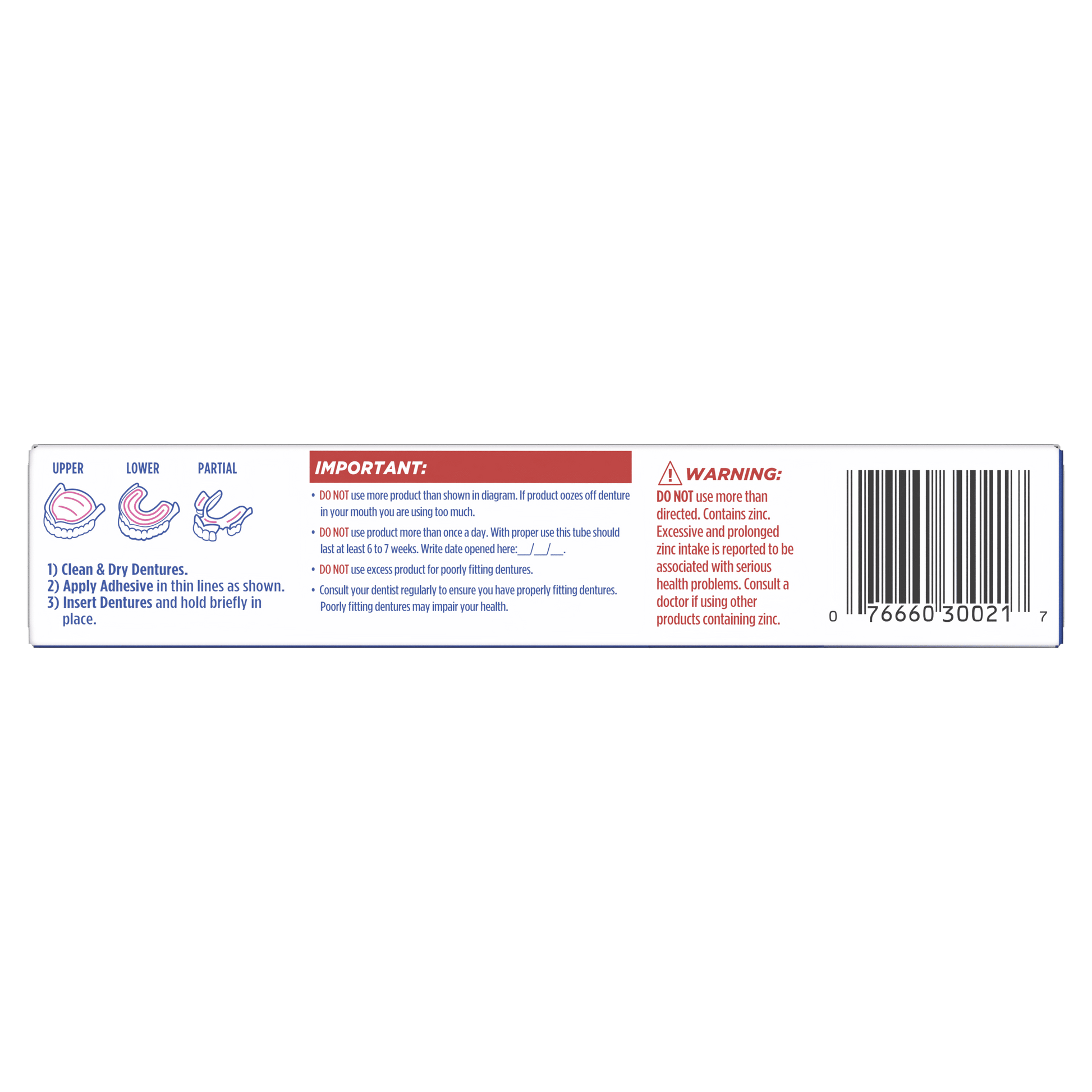 plus Gum Care Secure Denture Adhesive 2.0Oz