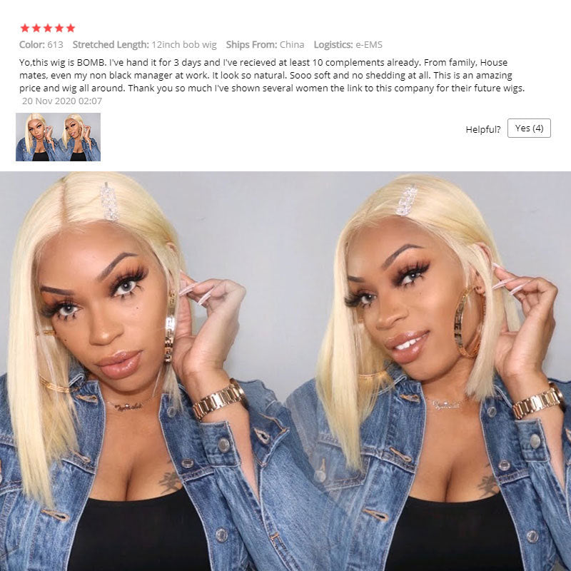 Blonde Short Straight  Bob Wig