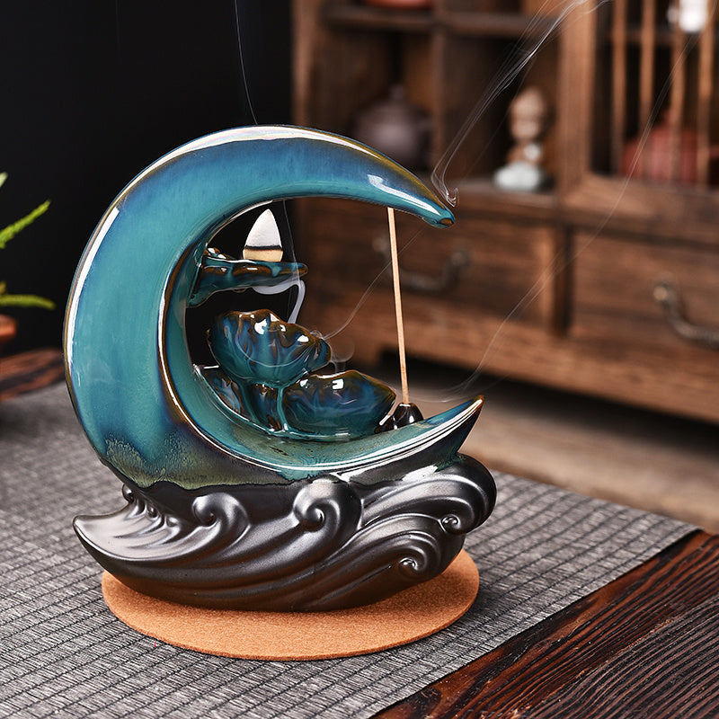 Moon Backflow Incense Burner Holder