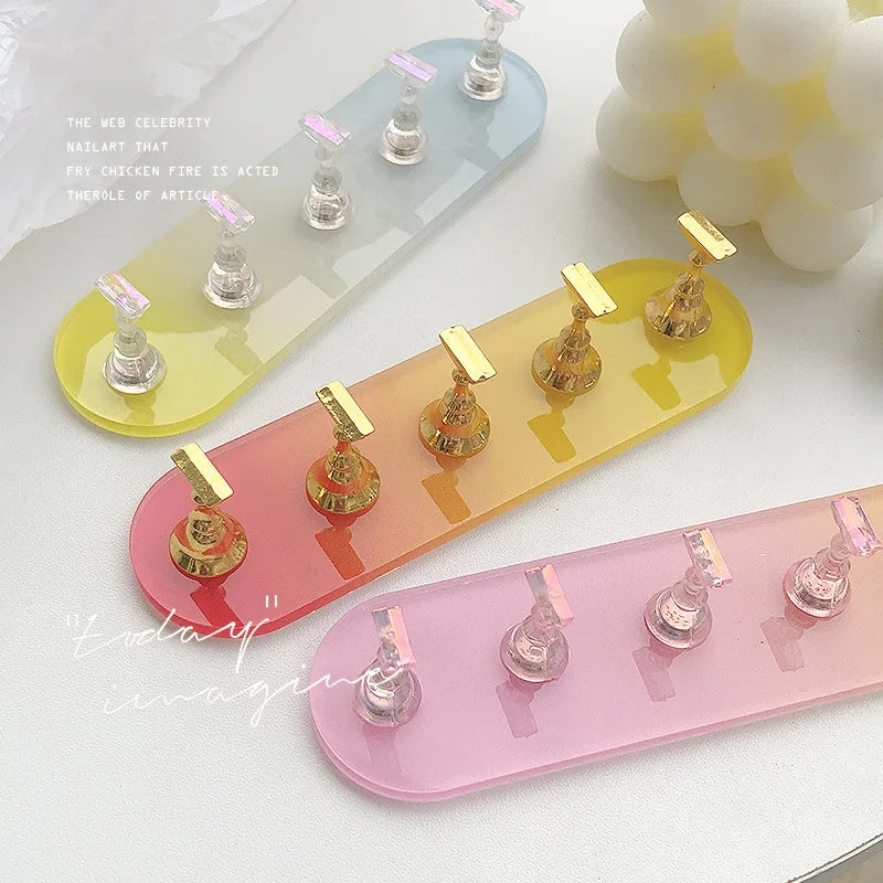 Aurora Acrylic Nail Holder with Base Showing Shelves Nail Stand for Press on Nails Fake Nail Tips Training Display Organizer