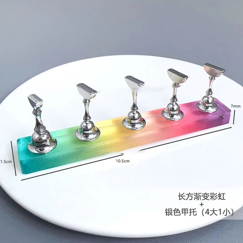 Aurora Acrylic Nail Holder with Base Showing Shelves Nail Stand for Press on Nails Fake Nail Tips Training Display Organizer