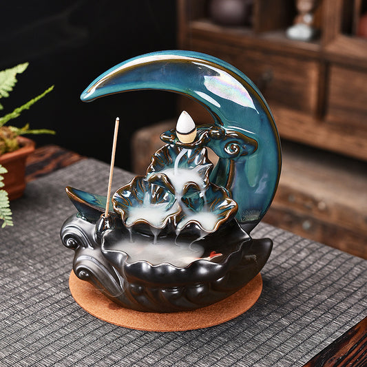 Moon Backflow Incense Burner Holder