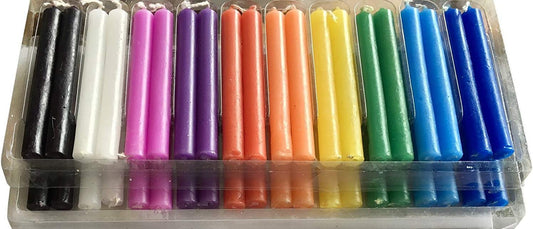 Taper Spell Candles 40 Pcs, Assorted Colors, Use for Casting Chimes, Spells, Rituals, Healing, Magical Work, and Wax Play