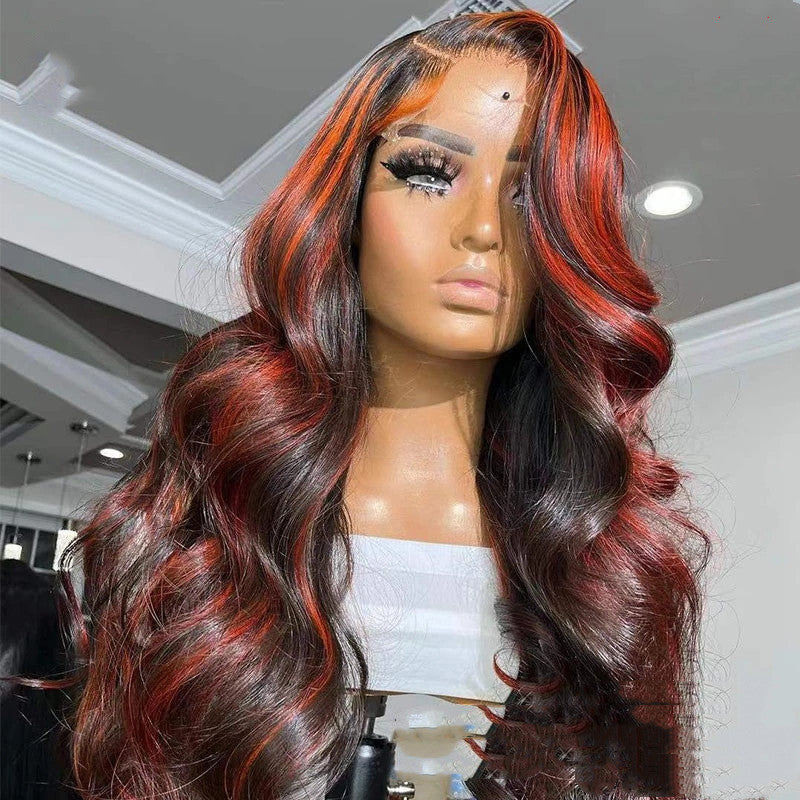 Burgundy Highlight Lace 150 Density 8-28"