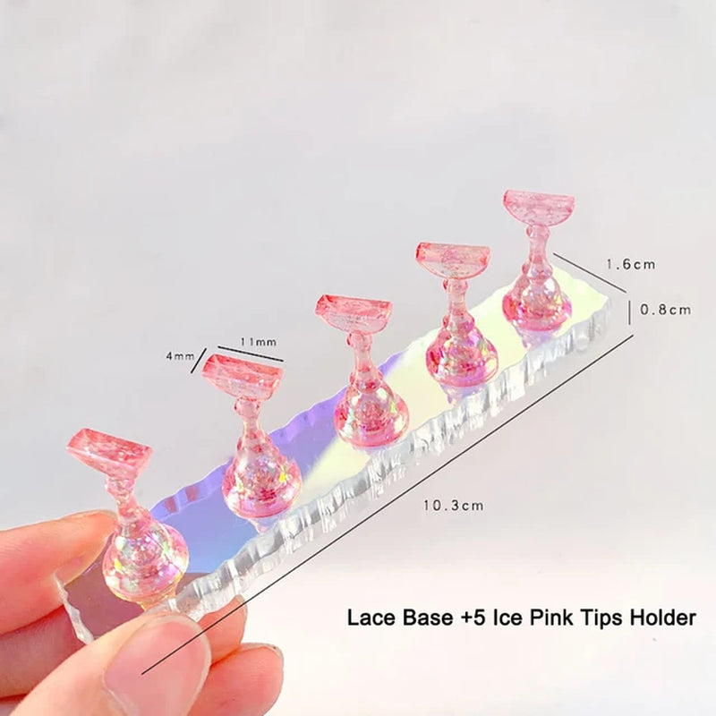 Aurora Acrylic Nail Holder with Base Showing Shelves Nail Stand for Press on Nails Fake Nail Tips Training Display Organizer