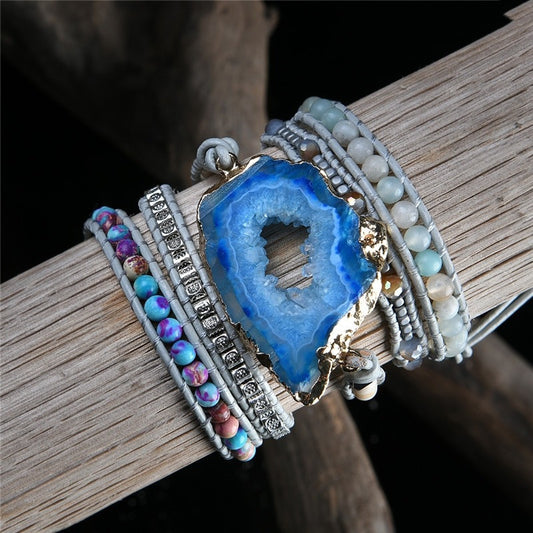 Boho Natural 5 Stones Charm Bracelets