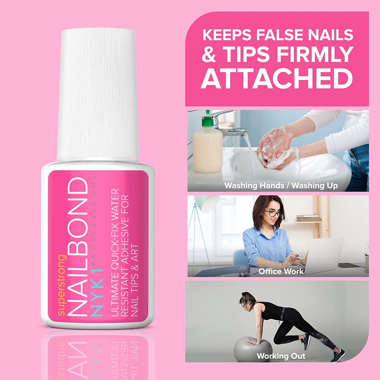 Super Strong Nail Glue for Nail Tips, Acrylic Nails and Press on Nails (8Ml) NYK