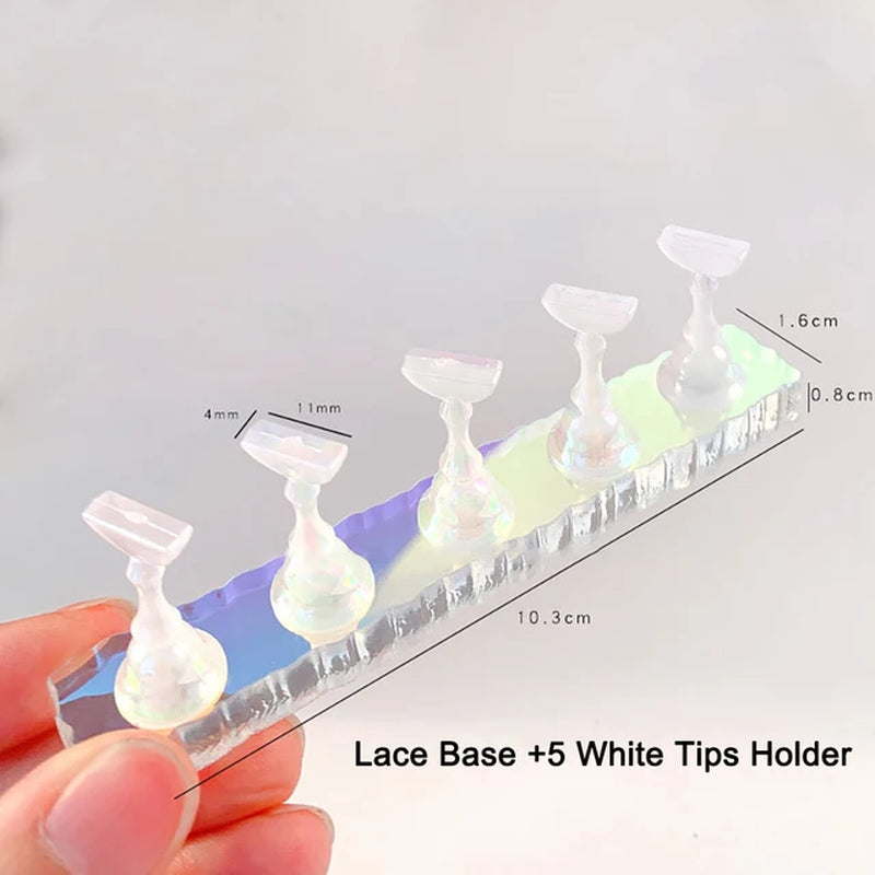 Aurora Acrylic Nail Holder with Base Showing Shelves Nail Stand for Press on Nails Fake Nail Tips Training Display Organizer