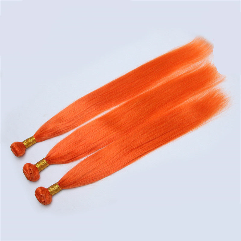 Orange Human Hair Bundle 8-30"