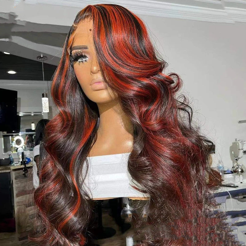 Burgundy Highlight Lace 150 Density 8-28"