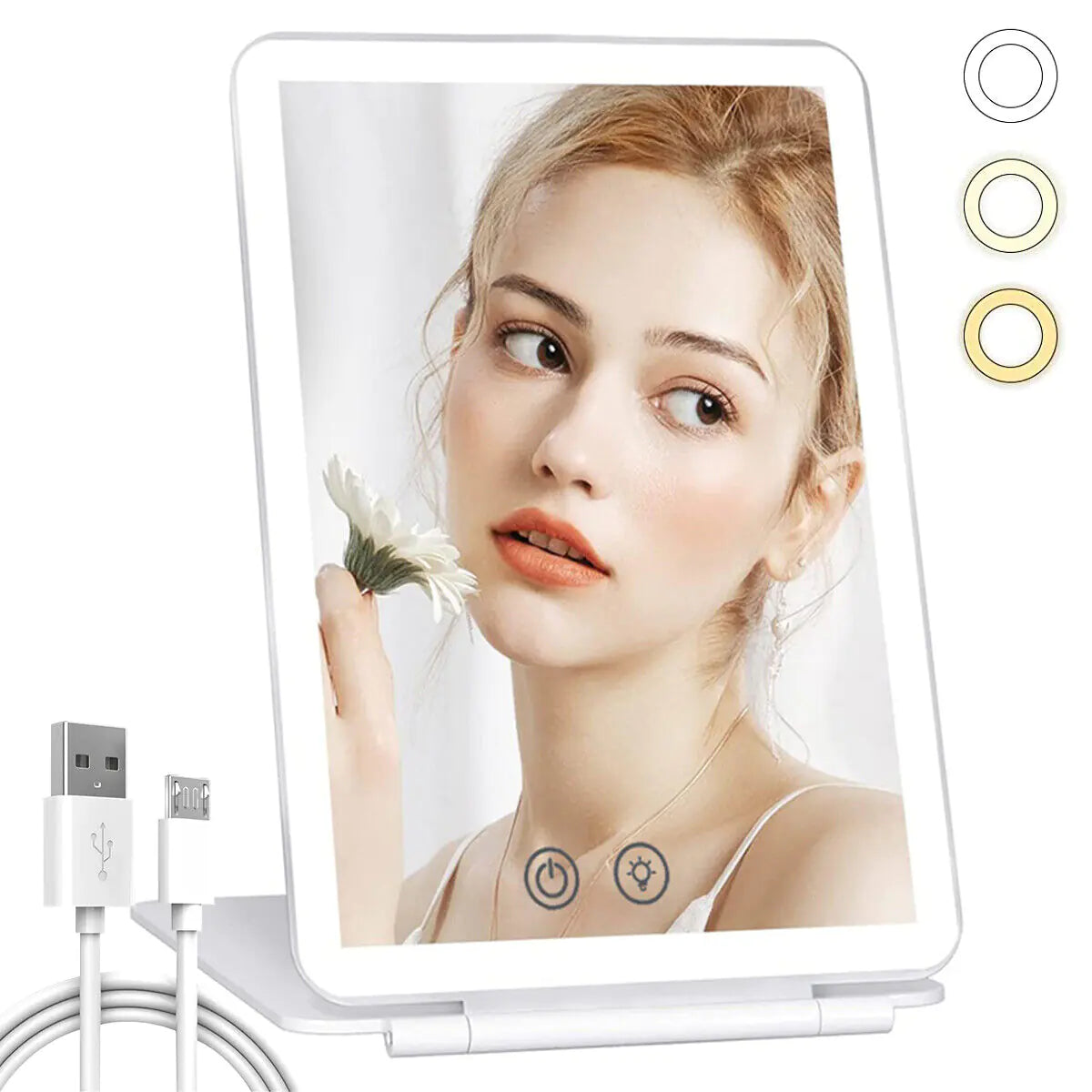 Foldable Touch Screen Makeup Mirror