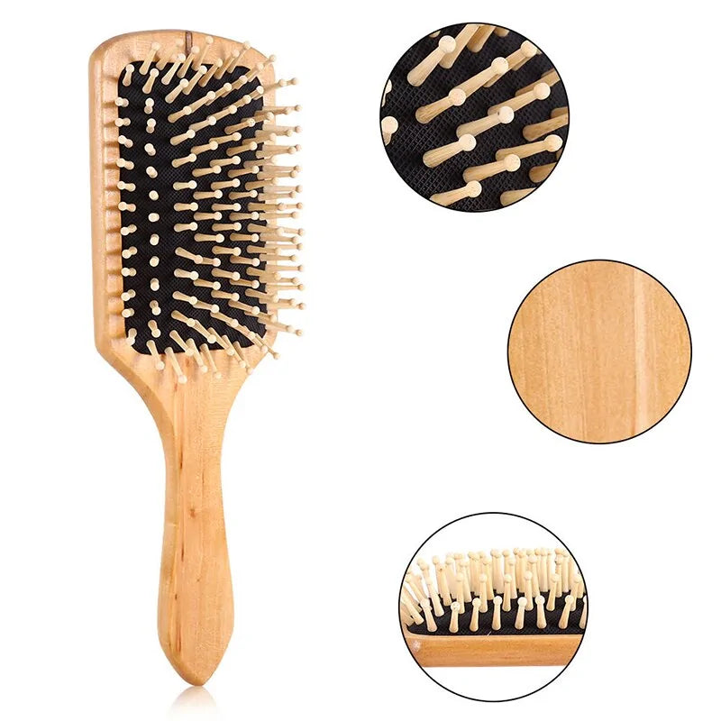 Natural Wooden Hairbrush Comb