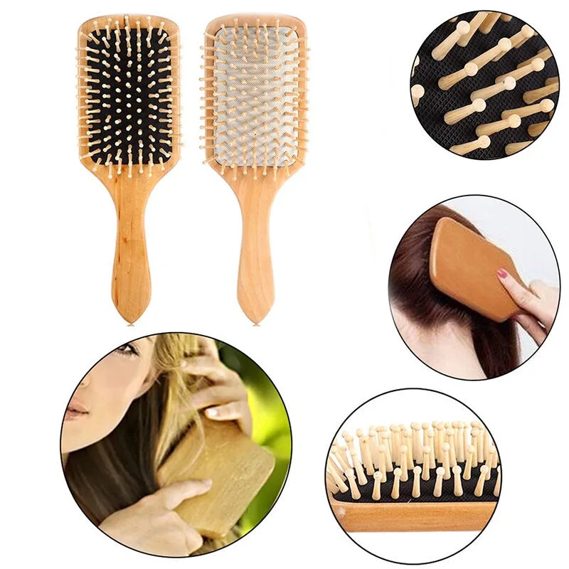 Natural Wooden Hairbrush Comb