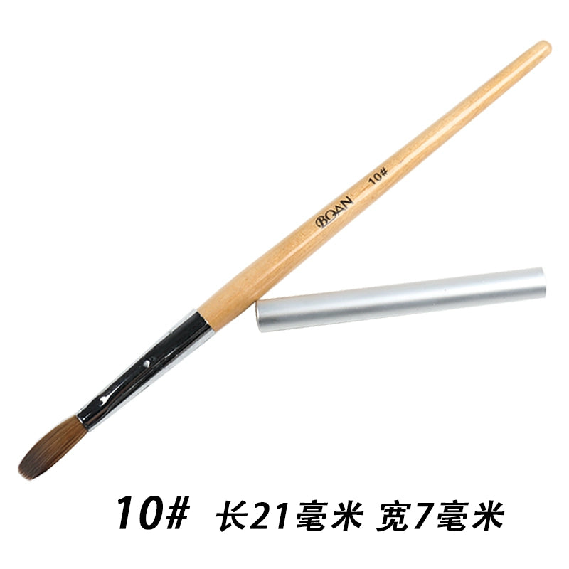 Mink Hair Flat Head Wooden Pole Nail Pen