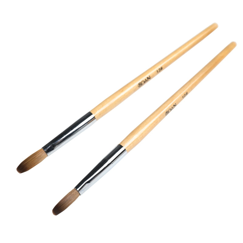 Mink Hair Flat Head Wooden Pole Nail Pen