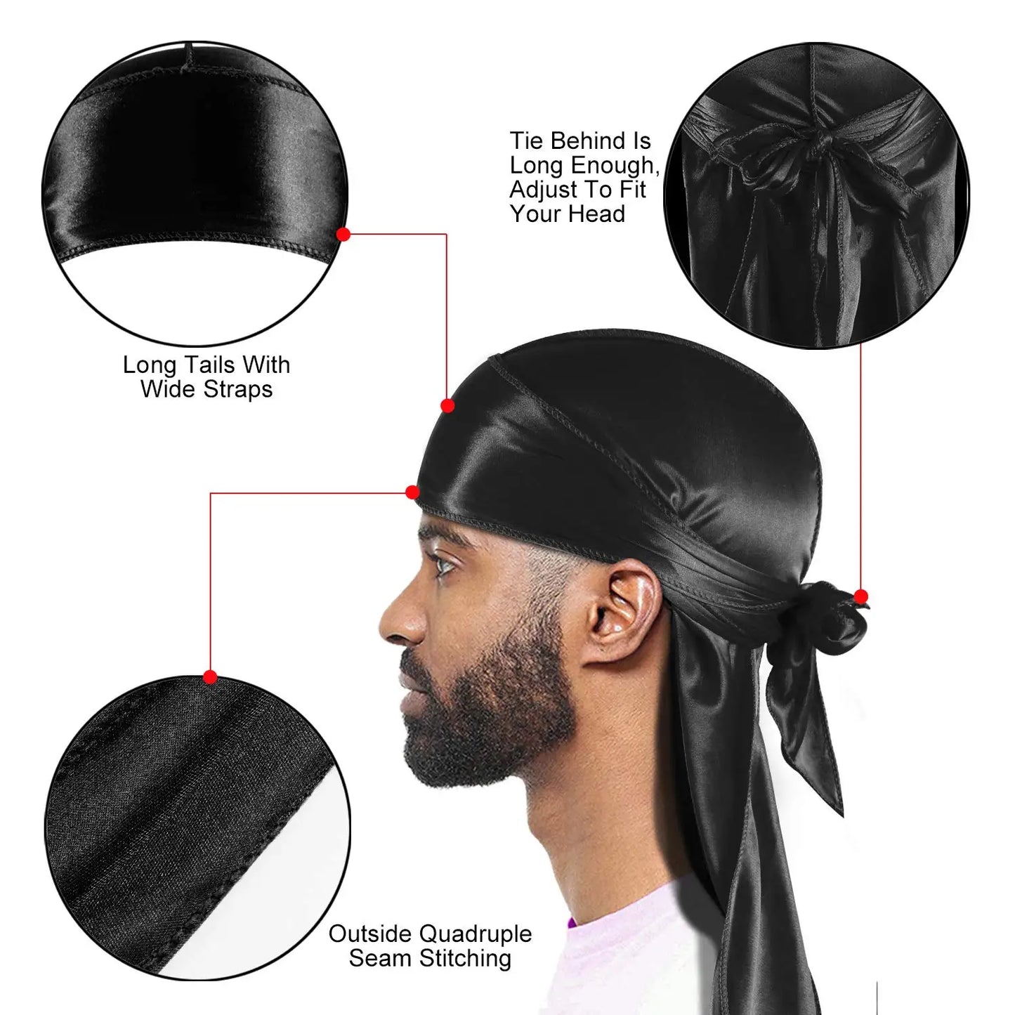 Satin Durag Turban Hat 1Pcs