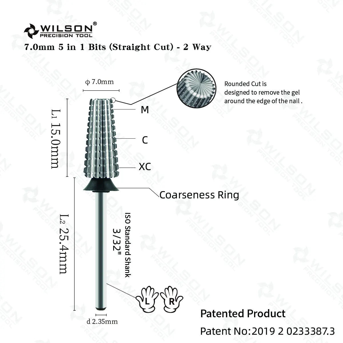 WILSON 7.0mm 5 in 1 - Bits (Straight Cut 2 Way)