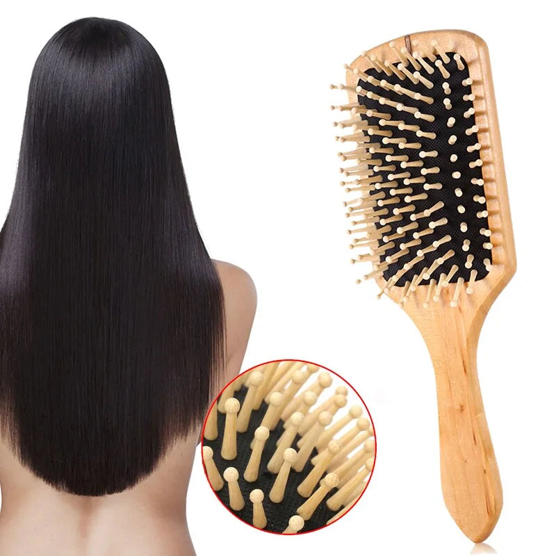 Natural Wooden Hairbrush Comb