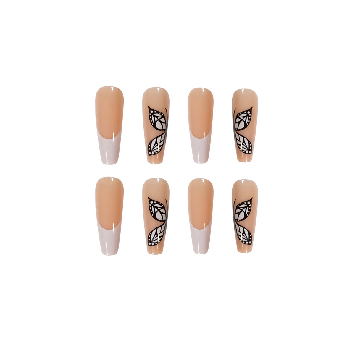 White French Butterfly Nail Set