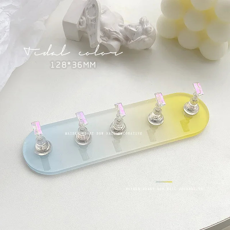 Aurora Acrylic Nail Holder with Base Showing Shelves Nail Stand for Press on Nails Fake Nail Tips Training Display Organizer