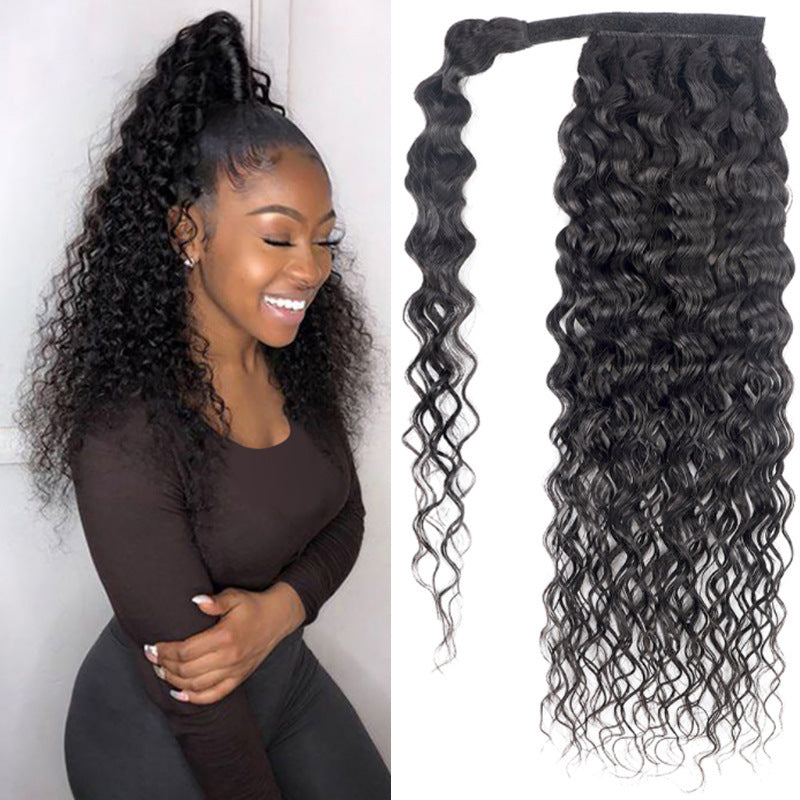 Deep Kinky Curly Body Water  Velcro Ponytail