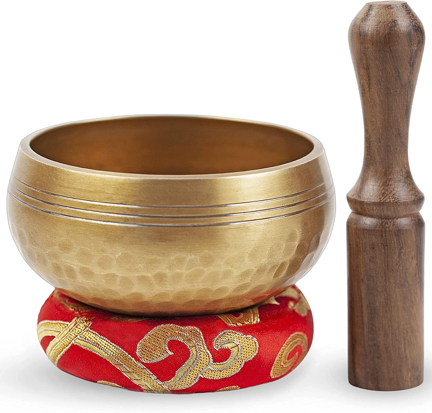 Tibetan Singing Bowl Set - Bronze Style - Easy to Play - Authentic Handcrafted Mindfulness Meditation Holistic Sound 7 Chakra Healing Gift by  (3.5")