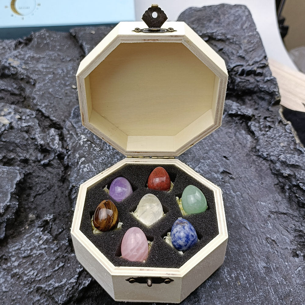 Crystal Jade Chakra Egg Hanging Set