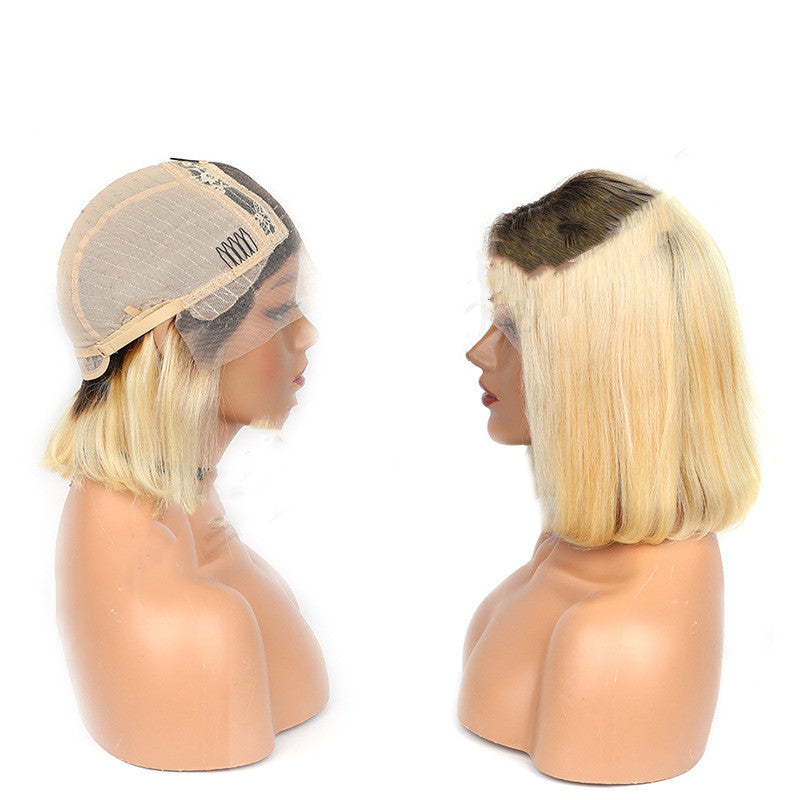 Human Hair-Hand-woven Wig