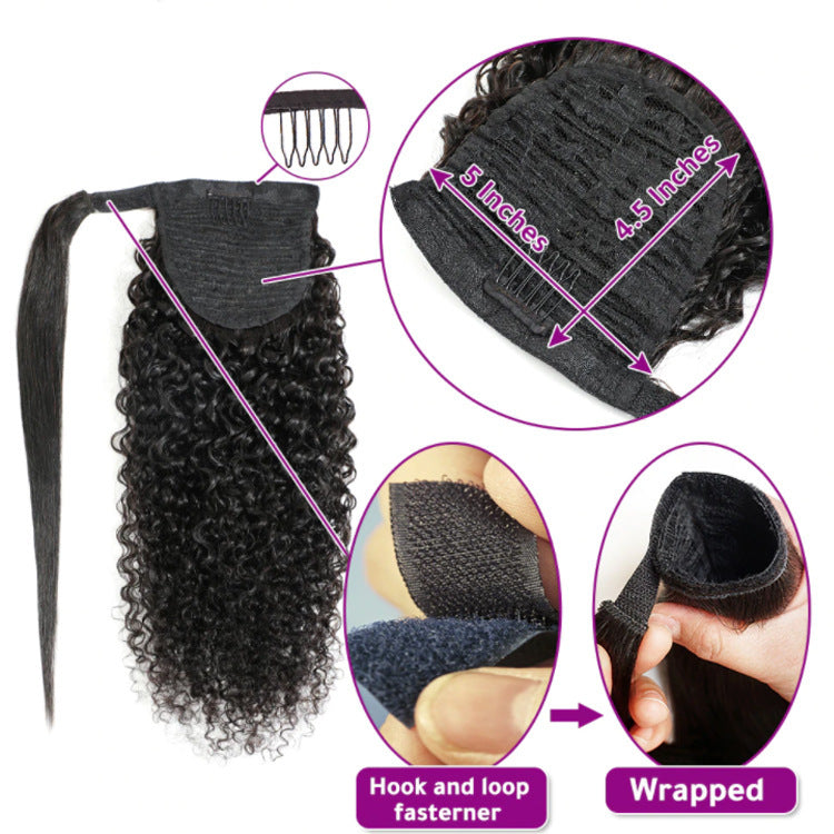 Deep Kinky Curly Body Water  Velcro Ponytail